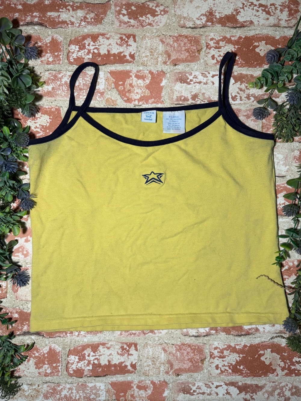 Yellow Tank Top with Black Trim - Star Logo